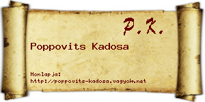 Poppovits Kadosa névjegykártya